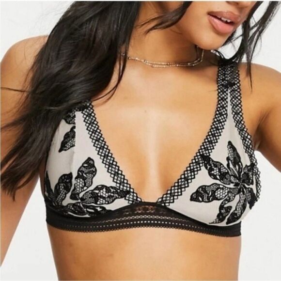 Free People Intimately Alia Black Lace Bralette Sz S NWT - Picture 3 of 15